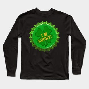 St. Patrick's Day Magnet and Sticker | I'm Lucky by Cherie(c)2022 Long Sleeve T-Shirt